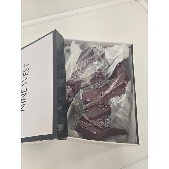 Nine West Cameo3Y Cabernet Suede Booties Size 7.5M With Box - Picture 5 of 10